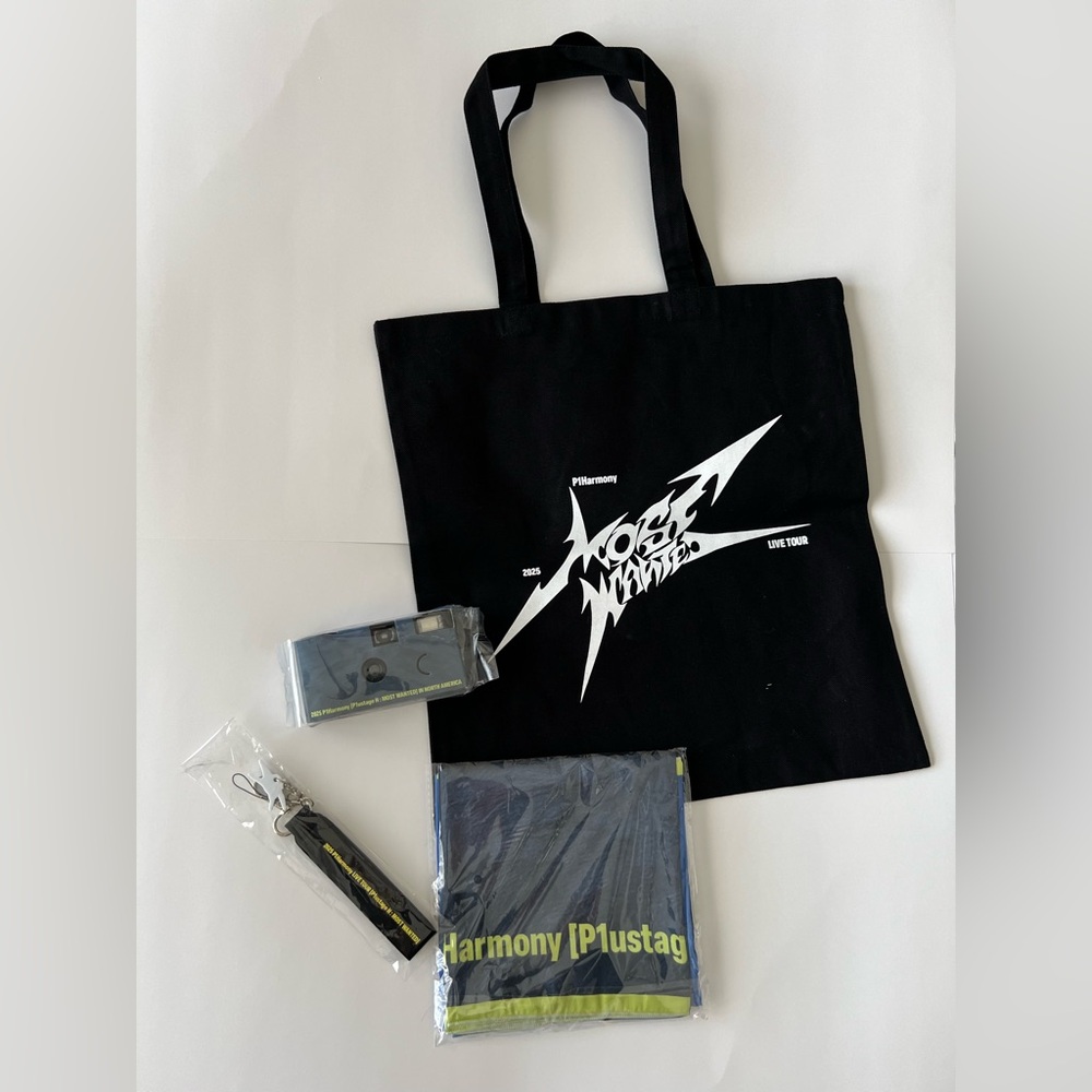 P1Harmony VIP Most Wanted Merch Package Tote Bag, Camera, Keychain, Banner